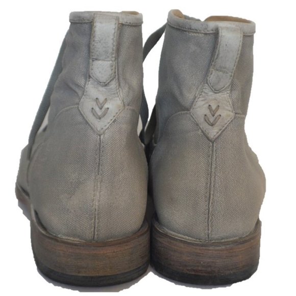 John Varvatos Gray Canvas Fleetwood Boots - Picture 3 of 9